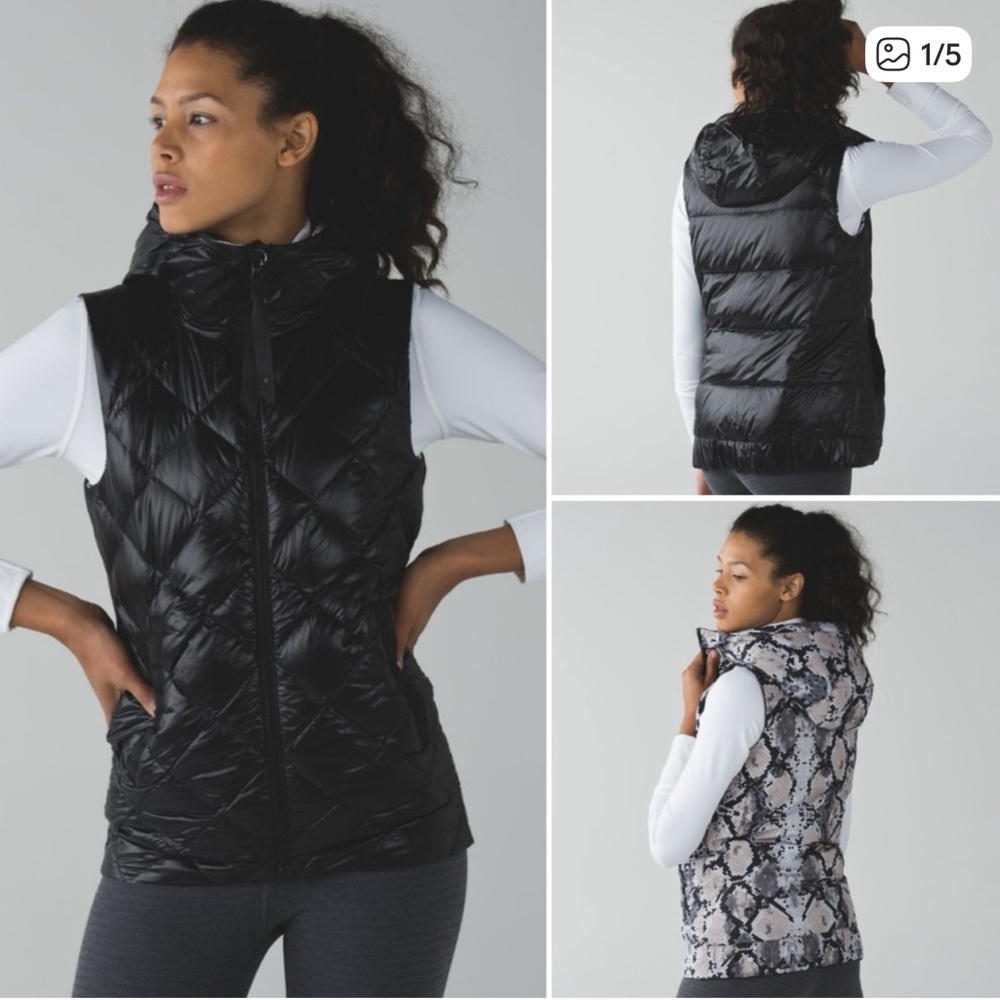 lululemon athletica Black and Gray Reversible Vest